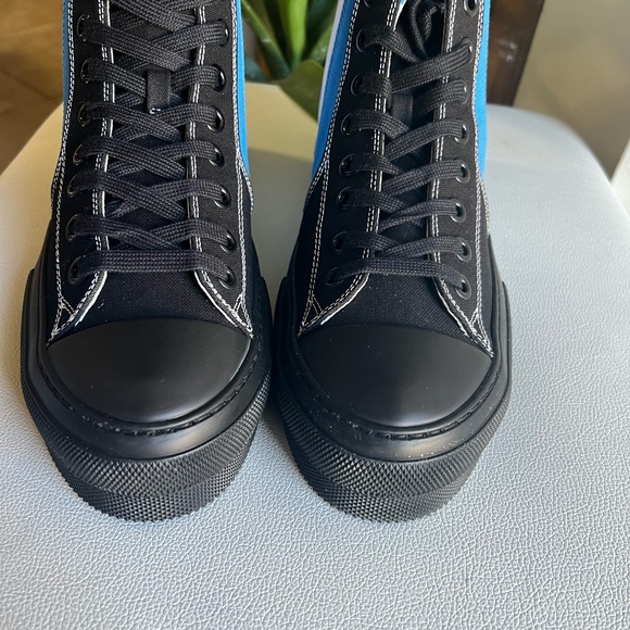 BURBERRY Men’s White/Black/Azure Sub High-Top Lace-Up Trainer Size 11 (44 IT) - Picture 2 of 14